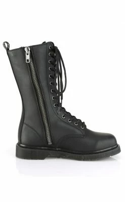 Demonia BOLT-300 Black Lace Up Mid Calf Boots