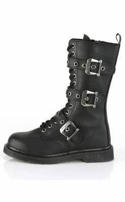 Demonia BOLT-330 Black Lace Up Mid Calf Boots Shoes