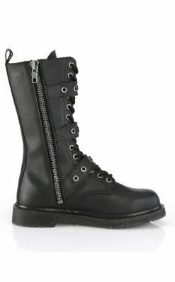 Demonia BOLT-330 Black Lace Up Mid Calf Boots Shoes