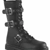 Demonia BOLT-330 Black Lace Up Mid Calf Boots Shoes