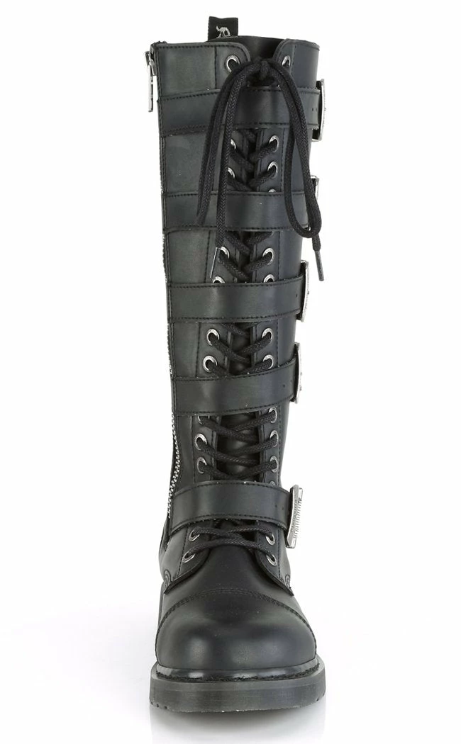 Demonia Shoes BOLT-425 Black Knee High Buckle Boots 4 Demonia Shoes BOLT-425 Black Knee High Buckle Boots