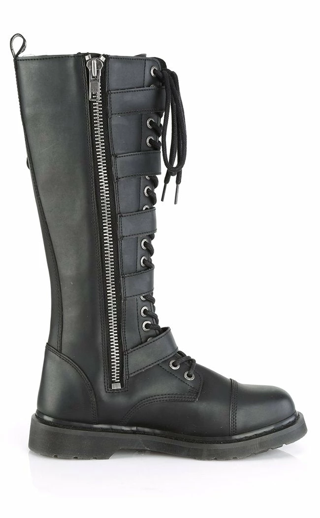 Demonia Shoes BOLT-425 Black Knee High Buckle Boots 7 Demonia Shoes BOLT-425 Black Knee High Buckle Boots