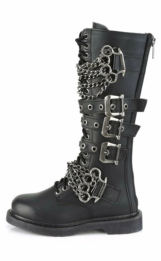 Demonia Shoes BOLT-450 Black Knee High Buckle Boots 5 Demonia Shoes BOLT-450 Black Knee High Buckle Boots