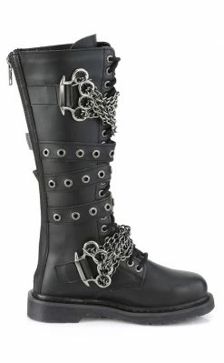 Demonia Shoes BOLT-450 Black Knee High Buckle Boots 11 Demonia Shoes BOLT-450 Black Knee High Buckle Boots