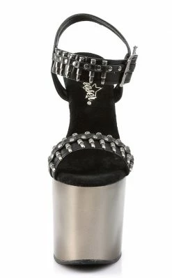 Pleaser BONDGIRL-712 Black Faux Leather Heels Pole Shoes