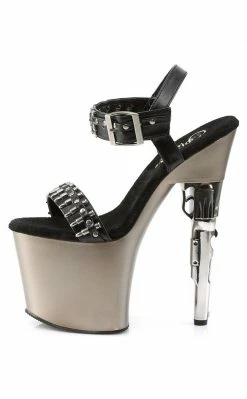 Pleaser BONDGIRL-712 Black Faux Leather Heels Pole Shoes