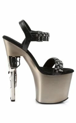 Pleaser BONDGIRL-712 Black Faux Leather Heels Pole Shoes