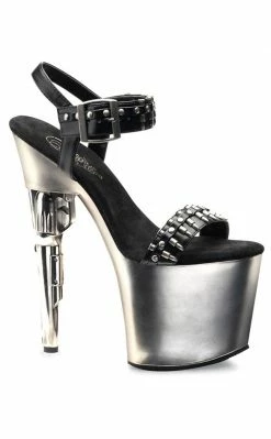 Pleaser BONDGIRL-712 Black Faux Leather Heels Pole Shoes