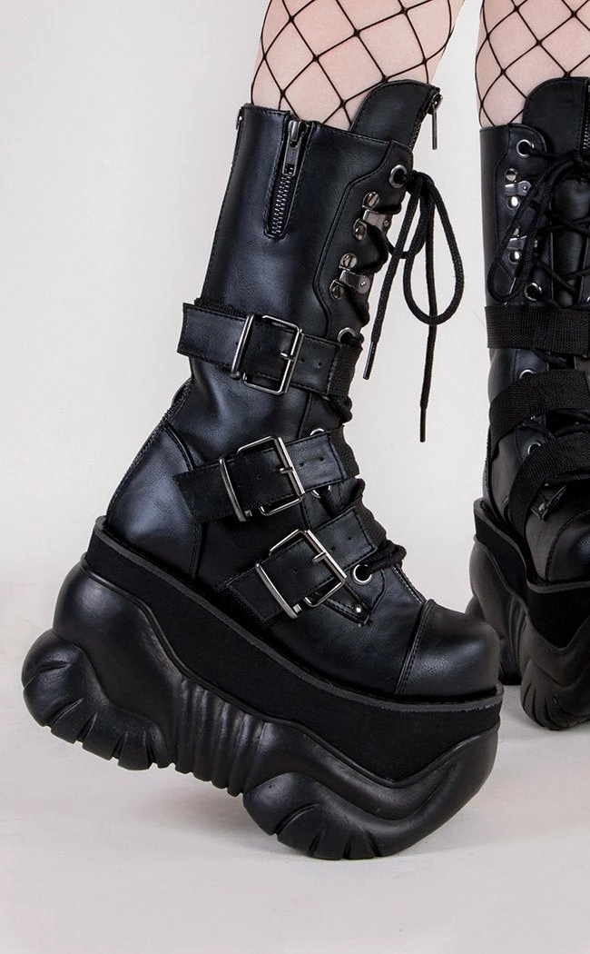 Demonia BOXER-230 Black Buckle Boots Shoes 3 Demonia BOXER-230 Black Buckle Boots Shoes