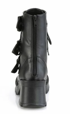 Demonia Shoes BRATTY-118 Black Buckled Combat Ankle Boots