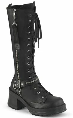 Demonia BRATTY-206 Black Knee High Boots Shoes