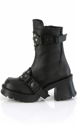 Demonia BRATTY-56 Black Matte Ankle Boots