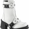 Demonia Shoes BRATTY-56 White Matte Ankle Boots