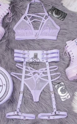 Killstar Baby Hex Suspender Belt | Lilac