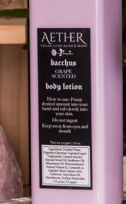 Aether Home Decor Bacchus Grape Scented Vegan Body Lotion