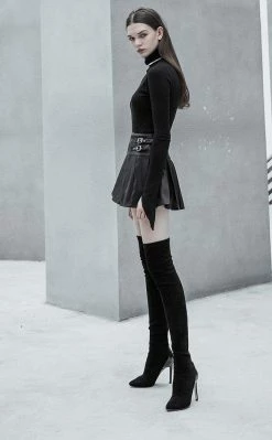 Punk Rave Bad Girl Pleated Mini Skirt