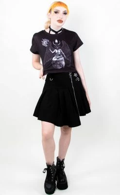 Tragic Beautiful Baphomet Crop Tee Clothing