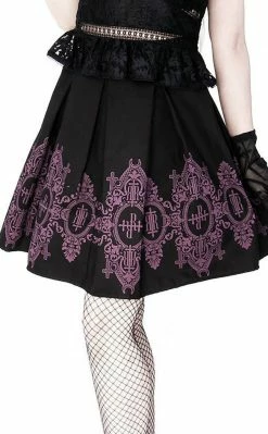 Restyle Baroque Monogram Skirt-Purple