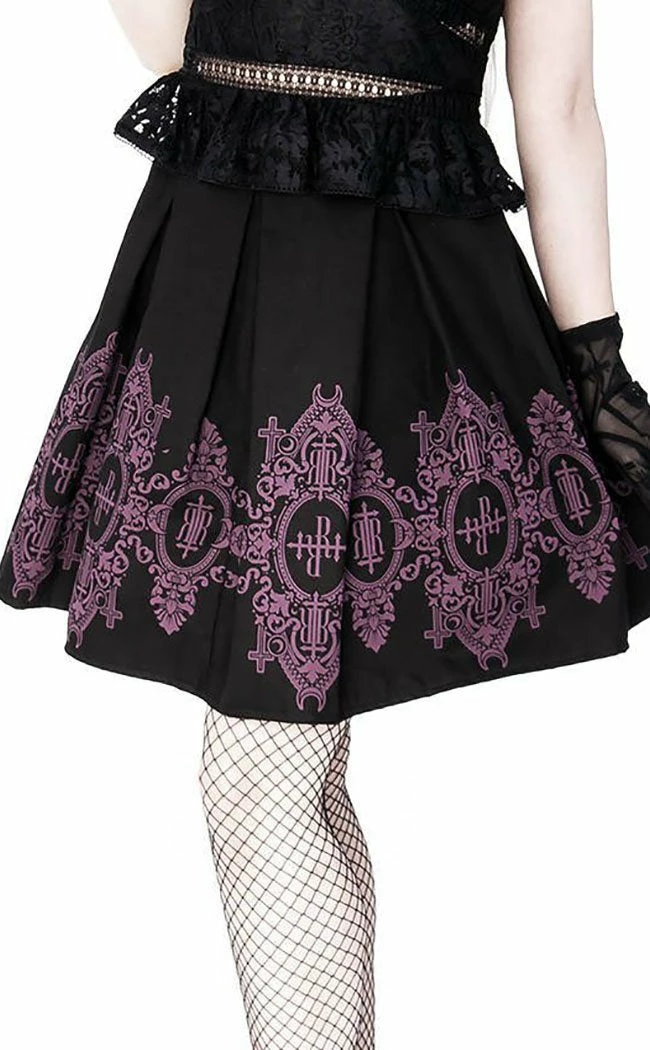 Restyle Baroque Monogram Skirt-Purple 4 Restyle Baroque Monogram Skirt-Purple
