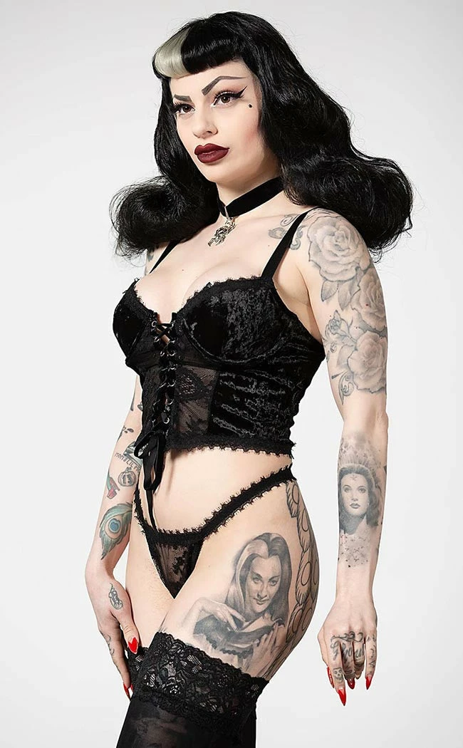 Killstar Be Veiled Lace Basque 14 Killstar Be Veiled Lace Basque