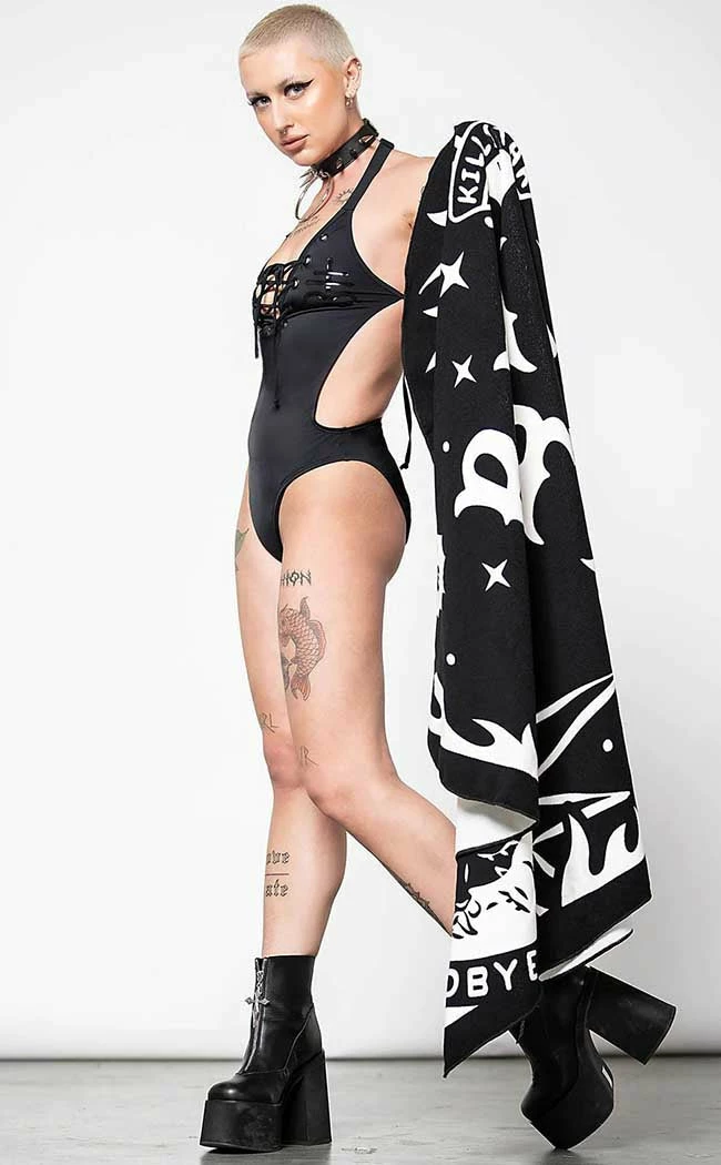 Killstar Beach Goth Heart Towel 4 Killstar Beach Goth Heart Towel
