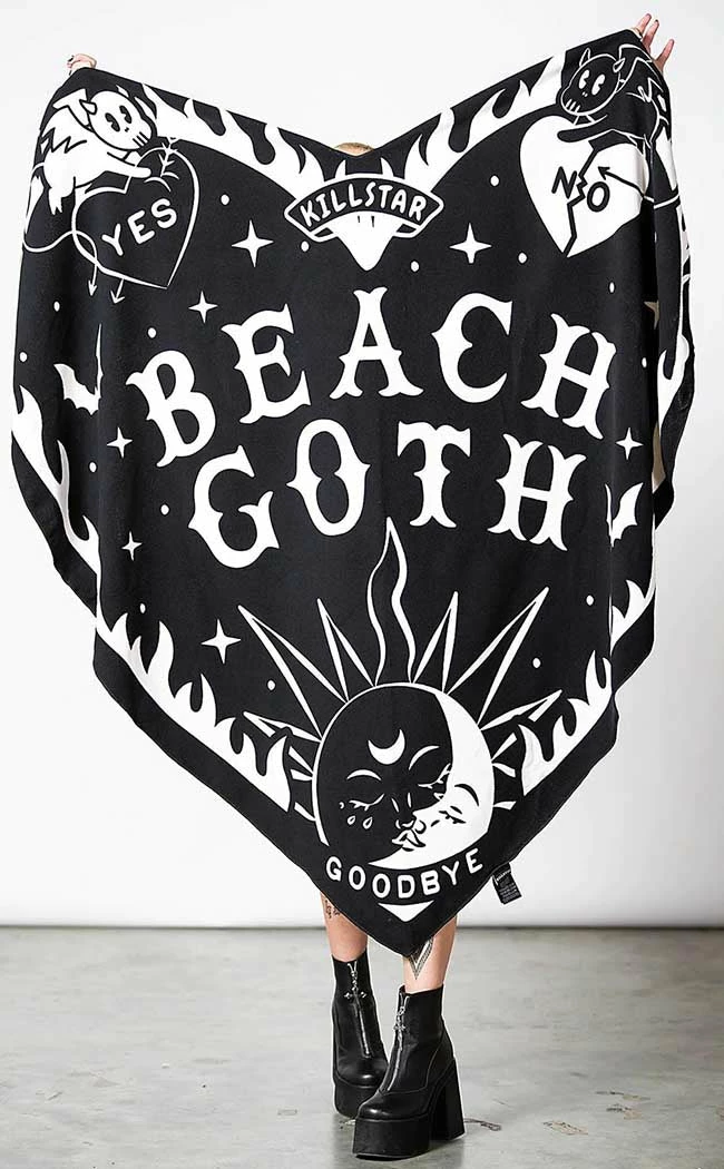 Killstar Beach Goth Heart Towel 3 Killstar Beach Goth Heart Towel