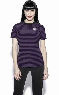 BlackCraft Believe In Yourself Striped Tee | Purple
