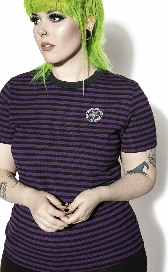 BlackCraft Believe In Yourself Striped Tee | Purple 5 BlackCraft Believe In Yourself Striped Tee | Purple