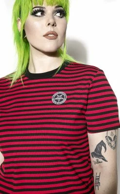 BlackCraft Believe In Yourself Striped Tee | Red