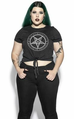 BlackCraft Clothing Believe In Yourself Tie Front Crop