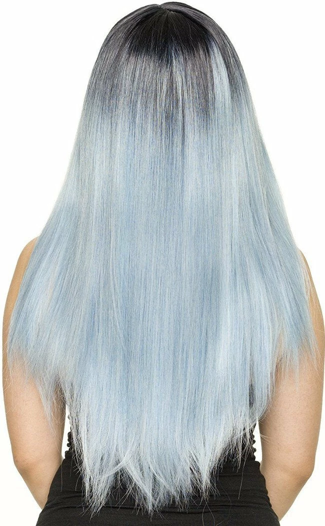 Rockstar Wigs Beauty Bella Dark Root Long Blue Ice Wig 6 Rockstar Wigs Beauty Bella Dark Root Long Blue Ice Wig