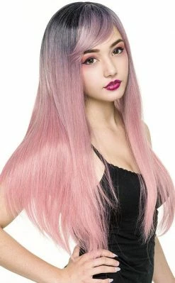 Rockstar Wigs Beauty Bella Dark Root Long Pink Ice Wig