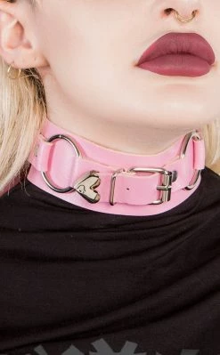 Cold Black Heart Belt It Out Choker | Pink Chokers