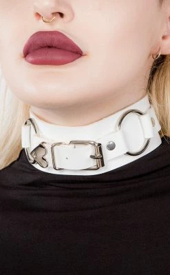 Cold Black Heart Sale Belt It Out Choker | White