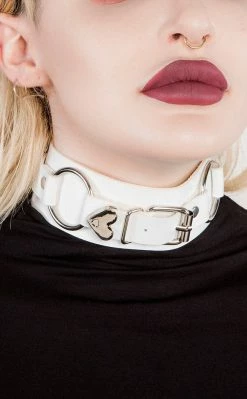 Cold Black Heart Sale Belt It Out Choker | White