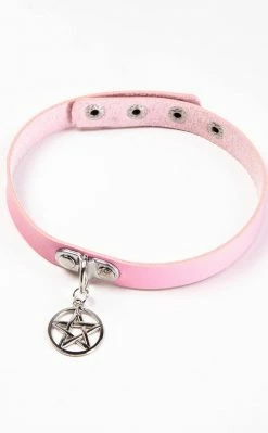 Cold Black Heart Betty Sin Choker | Pink