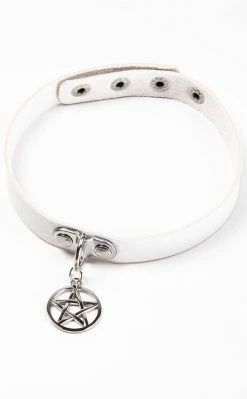 Cold Black Heart Chokers Betty Sin Choker | White