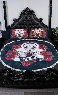 Drop Dead Gorgeous Bite Me Round Blanket Home & Gifts