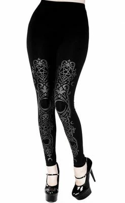 Restyle Clothing Black Baroque Moon Leggings