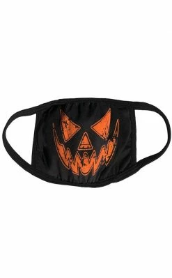 Kreepsville 666 Accessories Black Distressed Pumpkin Face Mask