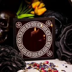 Homewares Black Glass Scrying Mirror