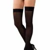 Starline Black Opaque Thigh Highs