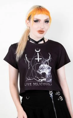 Tragic Beautiful Clothing Black Phillip Crop Tee