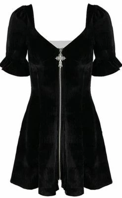 Restyle Black Velvet Sweetheart Dress