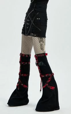 Punk Rave Bloodsucker Legwarmers | Red & Black
