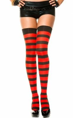 Music Legs Bloody Stripes | Thigh High Stockings Clothing