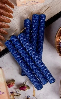 Blue Peace Beeswax Spell Candles