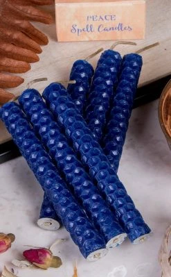 Blue Peace Beeswax Spell Candles