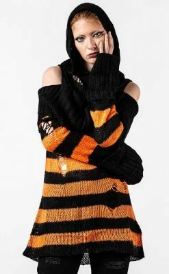 Killstar Bootiful Hooded Knit Sweater Clothing