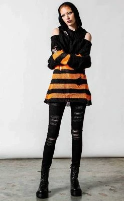 Killstar Bootiful Hooded Knit Sweater Clothing